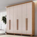 Ver imagem 2 de Guarda-roupa Moscou 6 Portas 6 Gavetas - Benetil Cinamomo Off