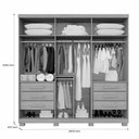 Ver imagem 4 de Guarda-roupa Moscou 6 Portas 6 Gavetas - Benetil Cinamomo Off