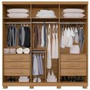 Ver imagem 3 de Guarda-roupa Moscou 6 Portas 6 Gavetas - Benetil Cinamomo Off