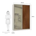 Ver imagem 2 de Guarda-roupa Solteiro Luciane 2 Portas 3 Gavetas Prime Plus 159 Cm com Espelho Reflecta