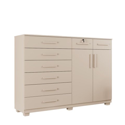Cômoda New Triunfo 8 Gavetas 2 Portas 2 Prateleiras com Sapateira - Benetil