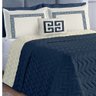 Cobre Leito Colcha Cama Casal 07 Peças Dupla Face Greco Marinho - 2