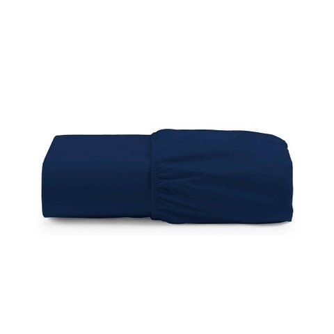 Lençol de Baixo Solteiro Avulso com Elástico Primor Percal 400 Fios - Azul Marinho