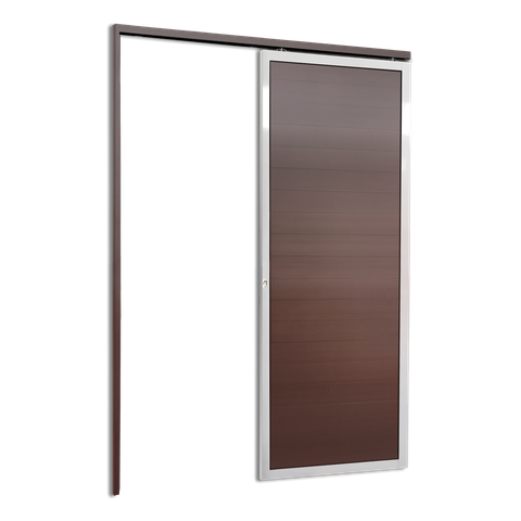 Porta de Correr Suspensa Lambril Esq L.25 Mix Corten 210x80 Brimak