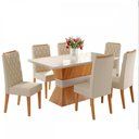 Ver imagem 2 de Mesa de Jantar 6 Lugares Nashville com Vidro Mel/Nude/Off White - Panorama Móveis