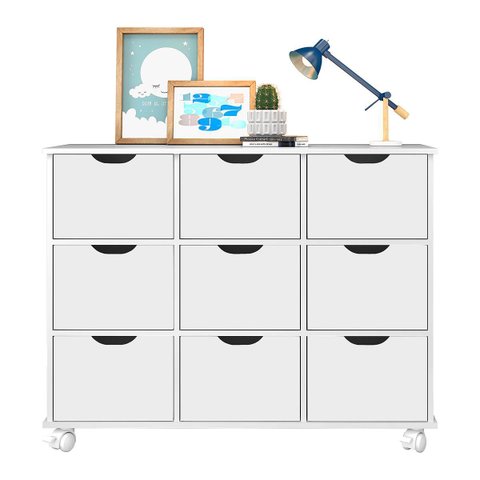Nicho Organizador c/ 9 Gavetas com Rodízio Roterdã Q01 - ADJ Decor NICHO ORGANIZADOR NICHO DECORATIV