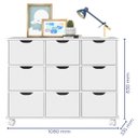 Ver imagem 3 de Nicho Organizador c/ 9 Gavetas com Rodízio Roterdã Q01 - ADJ Decor NICHO ORGANIZADOR NICHO DECORATIV