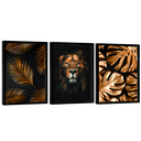 Ver imagem 1 de Quadro Decorativo Trio Leão e Folhagem