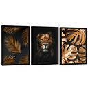 Ver imagem 3 de Quadro Decorativo Trio Leão e Folhagem