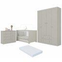 Ver imagem 2 de Quarto de Bebê Completo com Berço Americano 3 em 1 Colchão Incluso Encanto Multimóveis MP4597 -