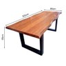 Mesa de Jantar Industrial 3m Madeira Maciça Demolição Tronco Pés de Ferro - 5