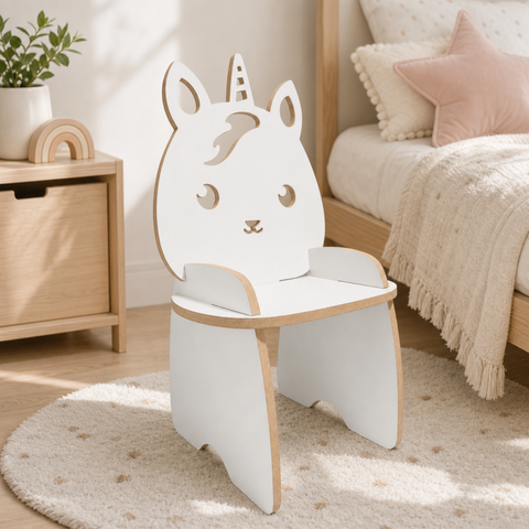 Cadeira Infantil Unicórnio MDF Laminado 15mm