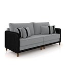 Ver imagem 5 de Sofá Montecarlo 2 Lugares 212cm Veludo/pu Cinza/preto