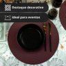 6 Jogo Americano Redondo Mesa Posta Sousplat Luxo Pvc Mvm - 3