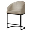 Ver imagem 1 de Banco Banqueta Alta Poltrona Mia Base Metal Preta Veludo Cor:bege