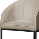 Ver imagem 7 de Banco Banqueta Alta Poltrona Mia Base Metal Preta Veludo Cor:bege