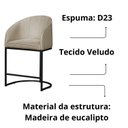 Ver imagem 4 de Banco Banqueta Alta Poltrona Mia Base Metal Preta Veludo Cor:bege