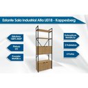 Ver imagem 2 de Estante P/ Sala Industrial Alta Li018 C/ 4 Portas 72x200cm Canela/branco - Kappesberg