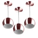 Ver imagem 1 de Kit 3 Pendente Bola Pequena Gold Rose Sala Cozinha Quarto