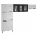 Ver imagem 1 de Cozinha De Aço Compacta Mirage New 11 Portas 6 Prateleiras Branco/Preto - Telasul
