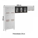 Ver imagem 3 de Cozinha De Aço Compacta Mirage New 11 Portas 6 Prateleiras Branco/Preto - Telasul