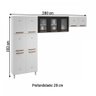 Cozinha De Aço Compacta Mirage New 11 Portas 6 Prateleiras Branco/Preto - Telasul - 3