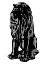Ver imagem 1 de Escultura Estátua Decorativa Leão Sentado 108cm:preto Brilho