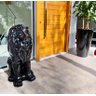 Escultura Estátua Decorativa Leão Sentado 108cm:preto Brilho - 3