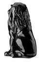 Ver imagem 2 de Escultura Estátua Decorativa Leão Sentado 108cm:preto Brilho