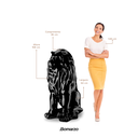 Ver imagem 6 de Escultura Estátua Decorativa Leão Sentado 108cm:preto Brilho