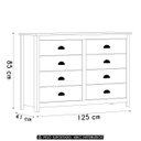 Ver imagem 4 de Cômoda para Quarto 125cm com 8 Gavetas Lázio Freijó F07 - Mpozenato