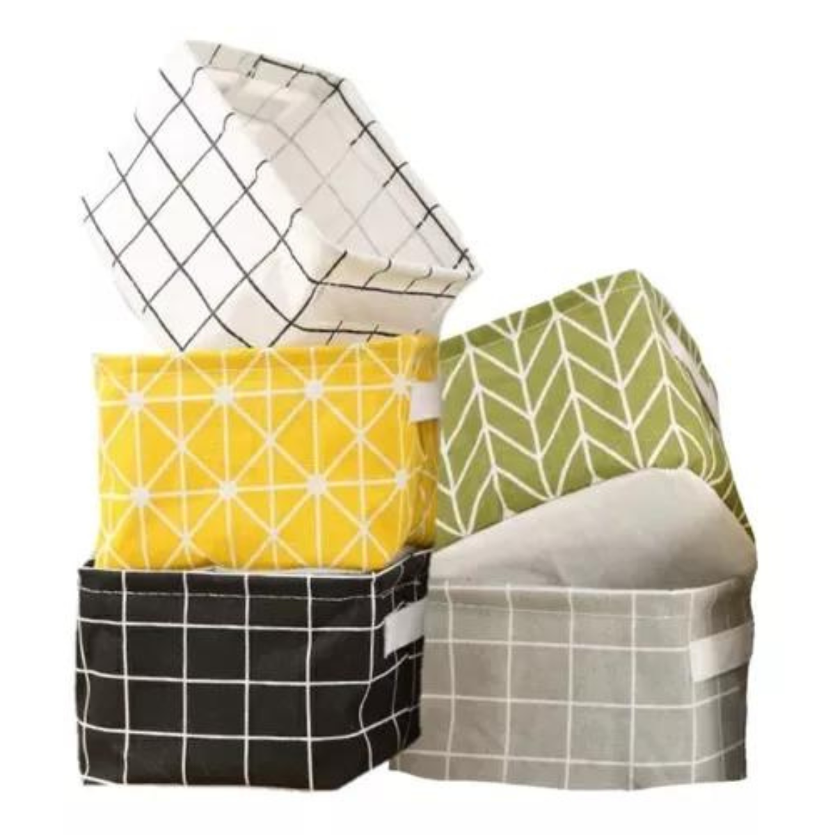 Cesto Organizador Multiuso Tecido Alça Decoração 20x16x12cm:amarelo - 8