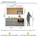 Ver imagem 4 de Cozinha Completa Modulada 4 Peças 5 Portas 4 Gavetas com Rodapé Norten Marrom/Verde/Nature