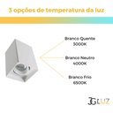 Ver imagem 3 de Kit 3 Spot de Sobrepor Quadrat C/ 3 Lâmpada Led Mr16 Oferta - Branco - Branco Frio