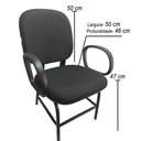 Ver imagem 3 de Cadeira Plus Size com Braço Reforçada até 180 Kg Anatômica Courvin Preta