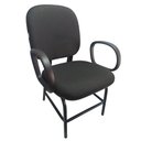 Ver imagem 4 de Cadeira Plus Size com Braço Reforçada até 180 Kg Anatômica Courvin Preta