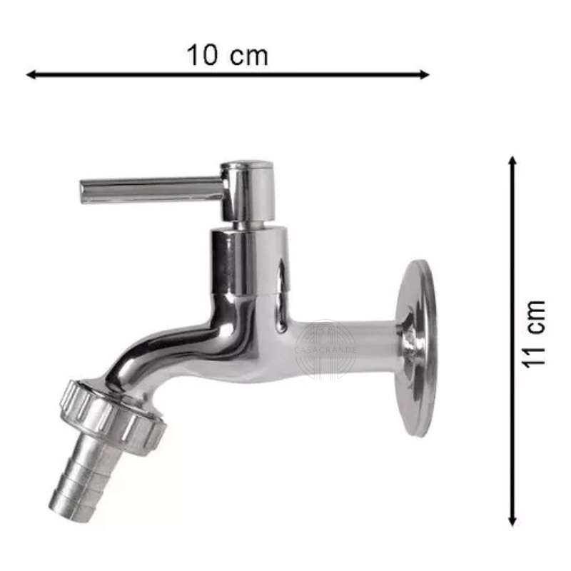 Torneira Curta para Jardim/área Externa Metal 1/4v Inox - 4