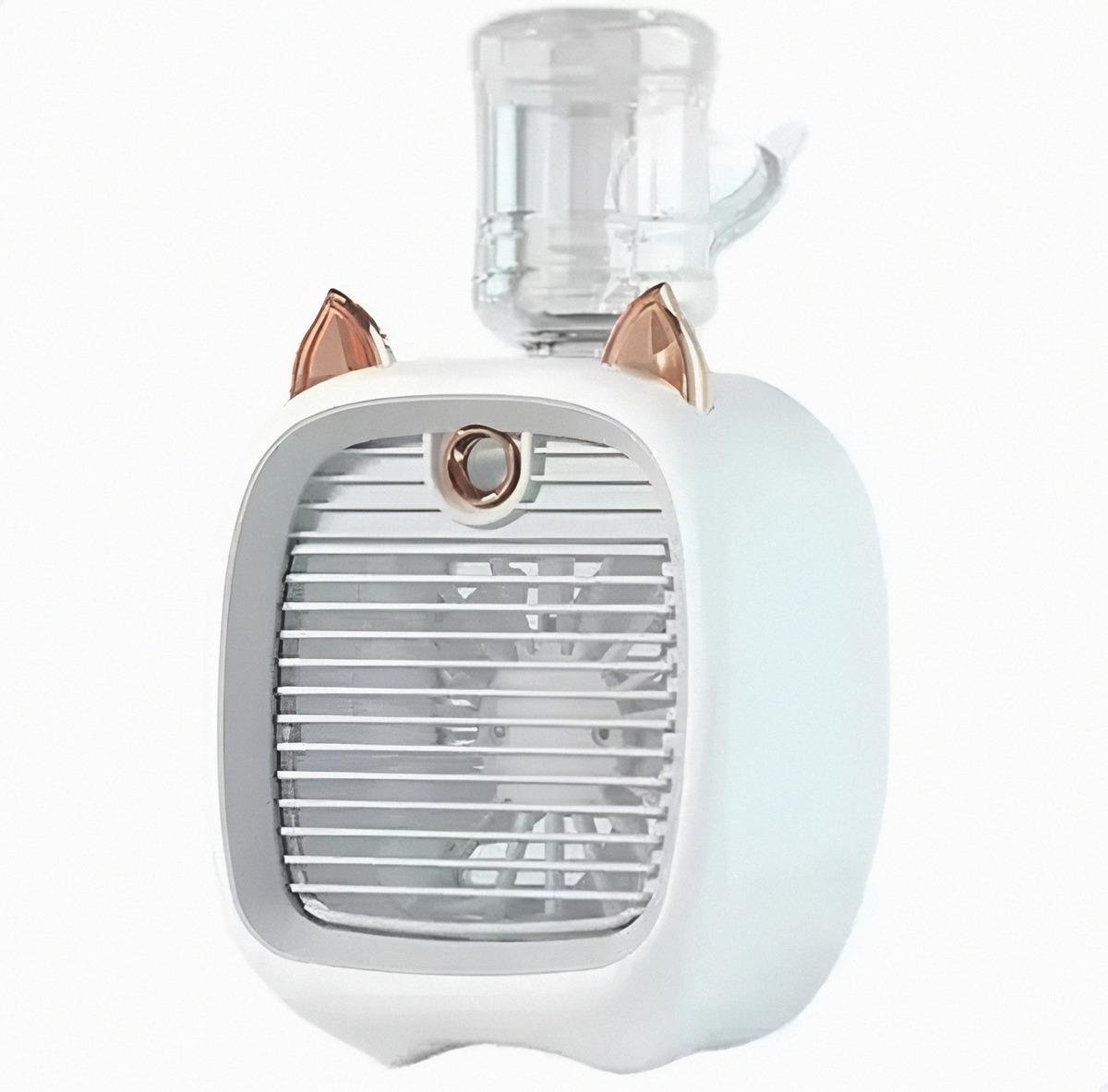Mini Ventilador Recarregável Gato Refrigerador de Ar de Mesa Refrigeração de Ar Umidificador Usb, Pu