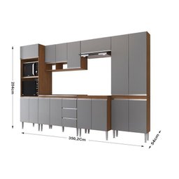 Cozinha Modulada Athena 6 Peças 2 Balcões 2 Armários Torre Quente e Paneleiro - 2