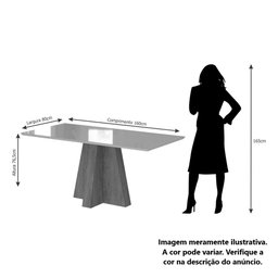 Kit Conjunto Sala de Jantar Moderna Mesa Tampo Vidro Mdf 160 Cm 6 Cadeiras Marrom Madeira Off White - 3