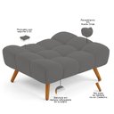 Ver imagem 4 de Puff Pet Cama Estofada para Cachorro Sofia L02 Suede Cinza - Inoviza