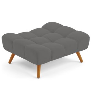 Puff Pet Cama Estofada para Cachorro Sofia L02 Suede Cinza - Inoviza