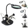 Lupa Suporte com Garra Solda 2 Lentes Aumento Visao Led Soldagem Equipamento Placa Reparo Conserto L - 1