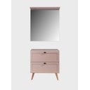 Ver imagem 4 de Gabinete para Banheiro com Tampo e Espelho com LED 80cm Retro MDF Rosa Milano - On Móveis
