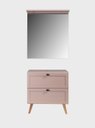 Ver imagem 4 de Gabinete para Banheiro com Tampo e Espelho com LED 80cm Retro MDF Rosa Milano - On Móveis