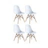 Kit 04 Cadeiras Eames Charles Eiffel - Branco Branco - 1