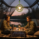 Ver imagem 6 de Mini Ventilador de Barraca Portátil LED Recarregável Camping