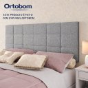 Ver imagem 3 de Cabeceira Painel Bia Estofada Casal Linho Cinza 1,40m - Pc Móveis