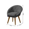 Kit 6 Poltronas Decorativa Canastra Estofada Linho Cinza Pés Palito em Madeira Maciça - 4