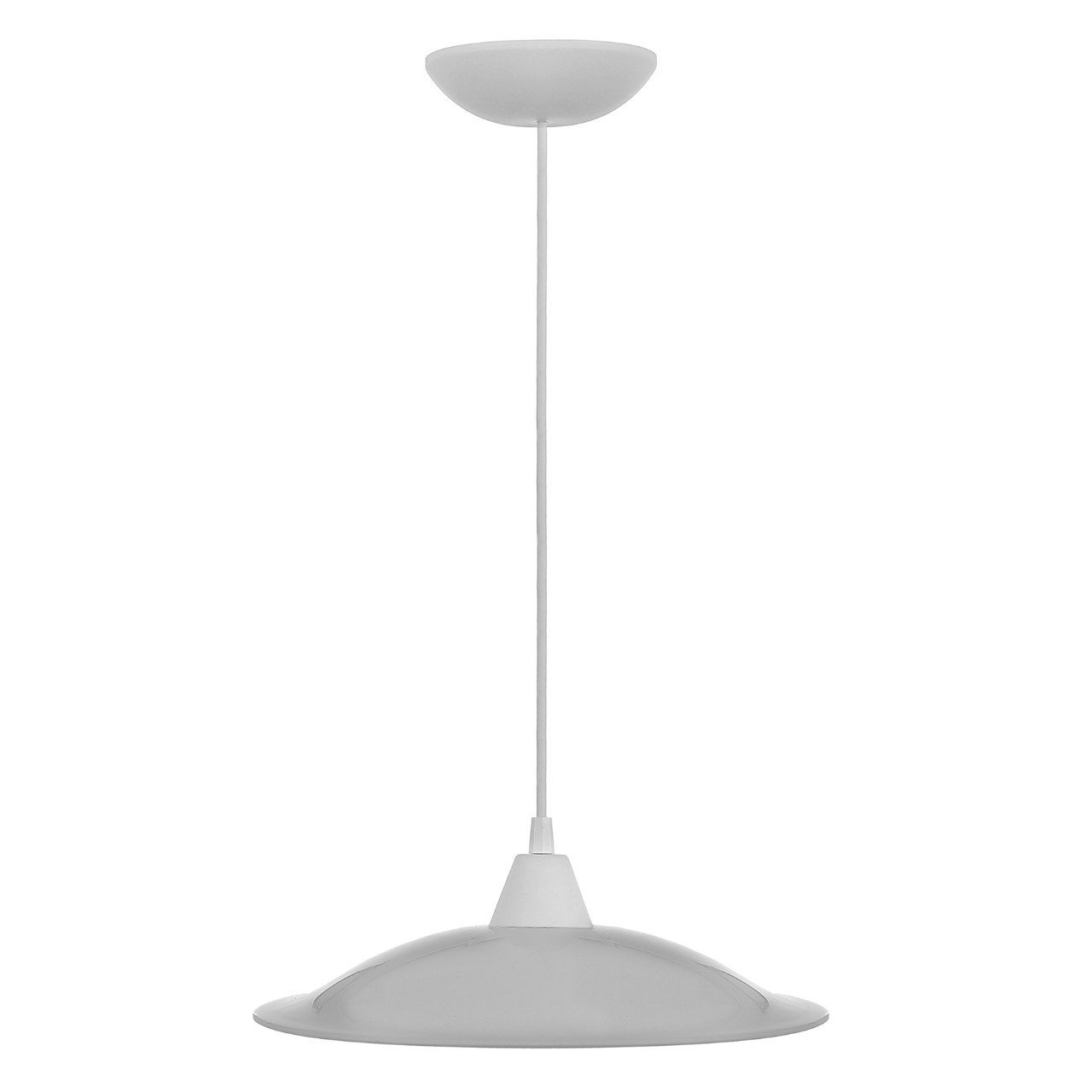 Lustre Luminária Pendente Retro Chapéu Facilux Branco Fl